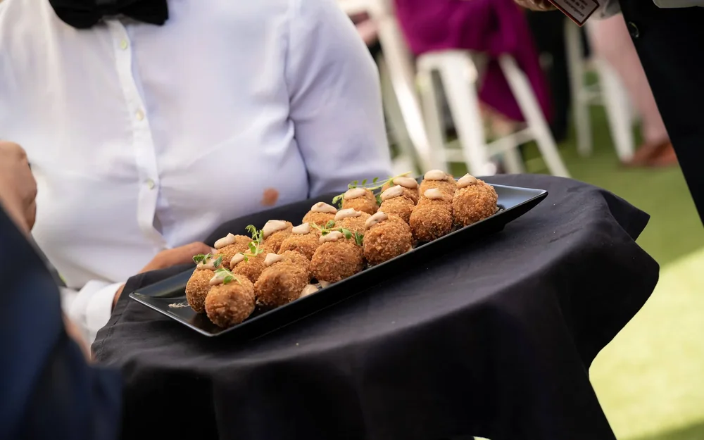 Canapés served at a wedding cocktail reception in Tenerife