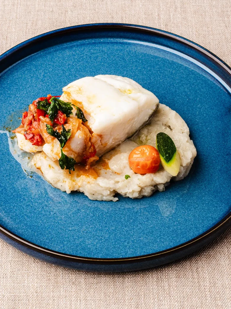 Bacalao confitado preparado por el chef a domicilio de Gomeralia
